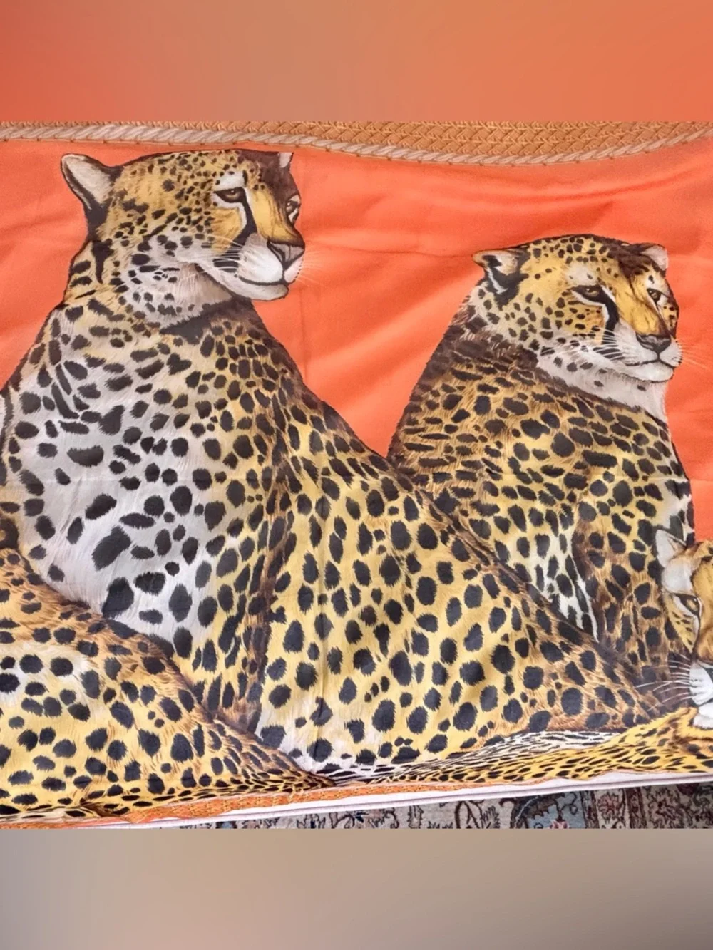 Leopard Scarf Cheetah Print Made in Italy Oversized Vintage